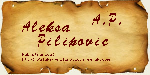 Aleksa Pilipović vizit kartica